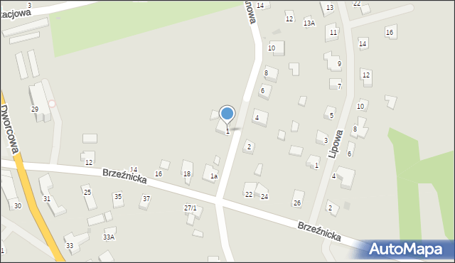 Biały Bór, Kasztanowa, 1, mapa Biały Bór