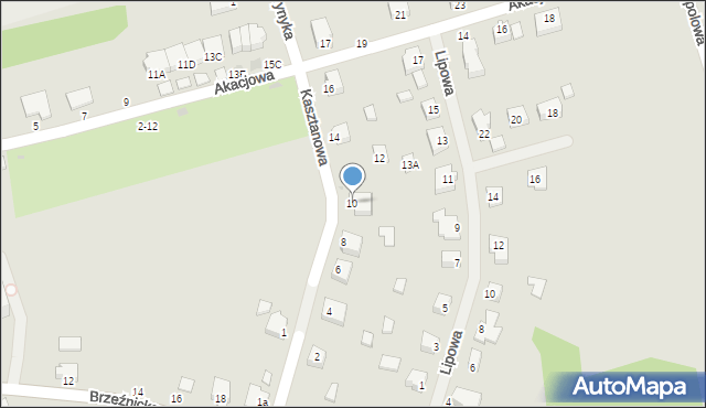 Biały Bór, Kasztanowa, 10, mapa Biały Bór