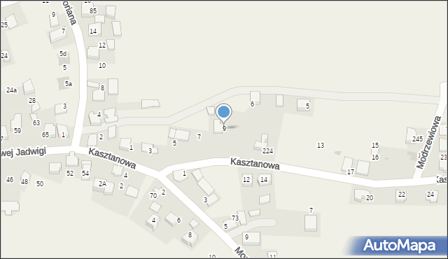 Biały Kościół, Kasztanowa, 9, mapa Biały Kościół