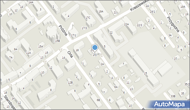 Białystok, Kamienna, 2/1, mapa Białegostoku