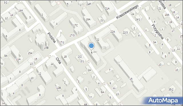 Białystok, Kamienna, 5, mapa Białegostoku