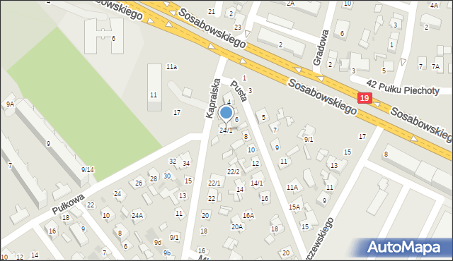 Białystok, Kapralska, 24/1, mapa Białegostoku