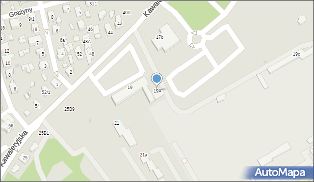 Białystok, Kawaleryjska, 19A, mapa Białegostoku