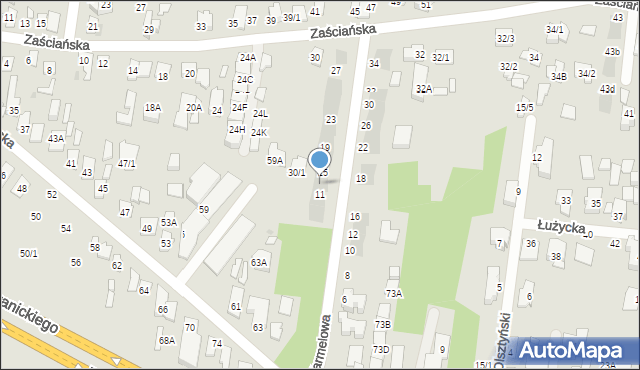 Białystok, Karmelowa, 13, mapa Białegostoku