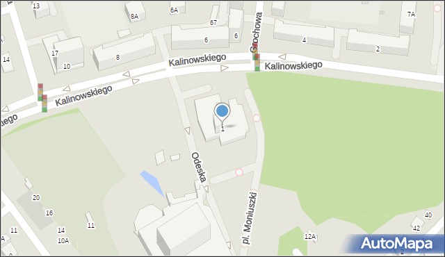 Białystok, Kalinowskiego K., 1, mapa Białegostoku