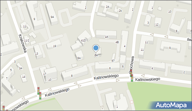 Białystok, Kalinowskiego K., 6A, mapa Białegostoku