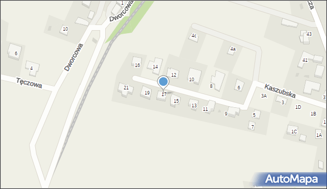 Bielkówko, Kaszubska, 17, mapa Bielkówko