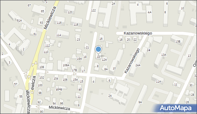 Bielsk Podlaski, Kazanowskiego Adama, 12, mapa Bielsk Podlaski