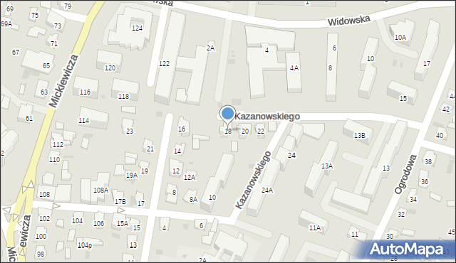 Bielsk Podlaski, Kazanowskiego Adama, 18, mapa Bielsk Podlaski