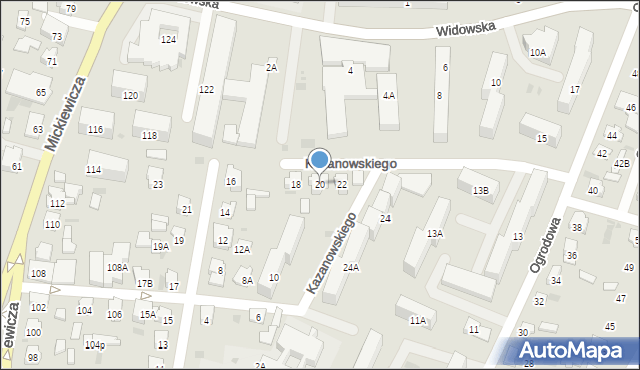 Bielsk Podlaski, Kazanowskiego Adama, 20, mapa Bielsk Podlaski