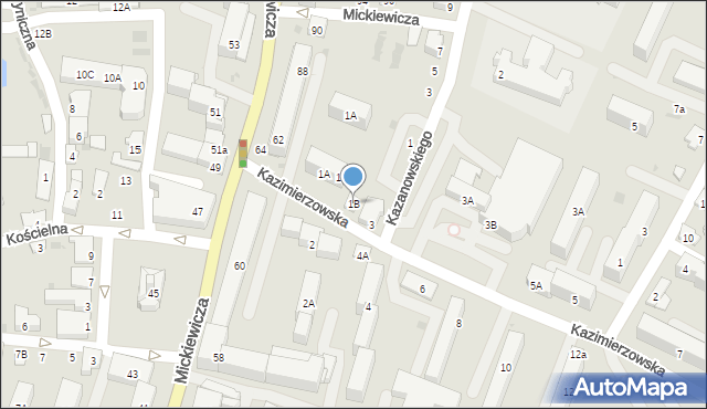 Bielsk Podlaski, Kazimierzowska, 1B, mapa Bielsk Podlaski