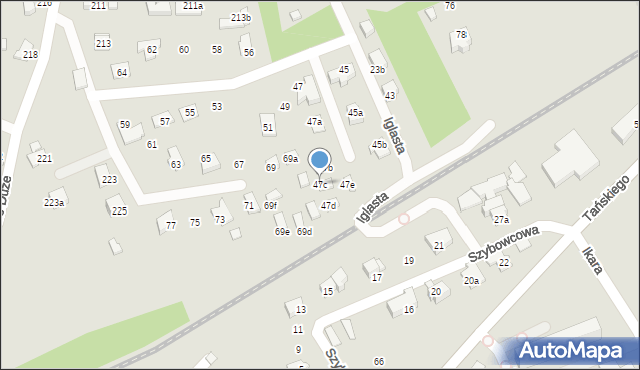 Bielsko-Biała, Kadłubka Wincentego, bp., 47c, mapa Bielsko-Białej