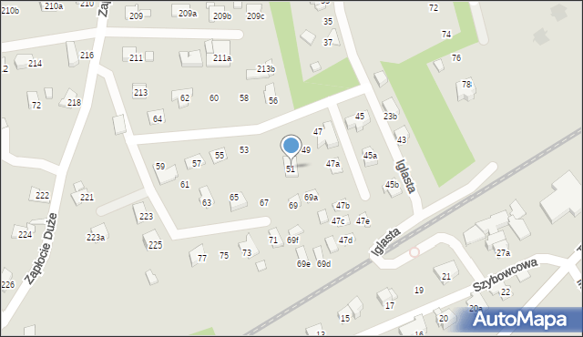 Bielsko-Biała, Kadłubka Wincentego, bp., 51, mapa Bielsko-Białej