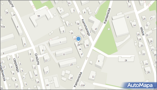 Bielsko-Biała, Kamińskiego Franciszka, gen., 1d, mapa Bielsko-Białej