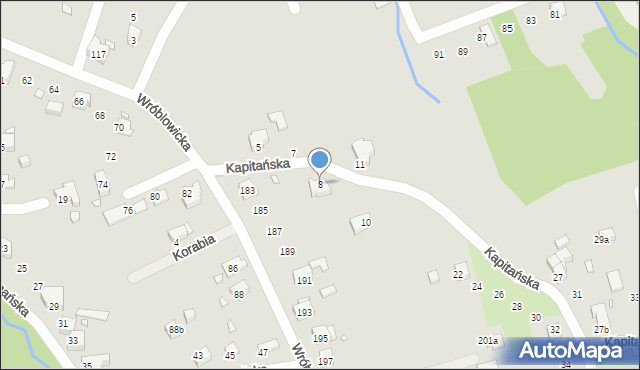 Bielsko-Biała, Kapitańska, 8, mapa Bielsko-Białej