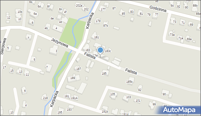 Bielsko-Biała, Karpacka, 183b, mapa Bielsko-Białej