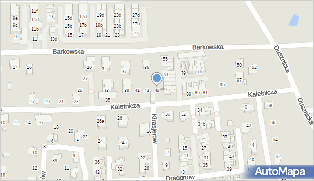 Bielsko-Biała, Kaletnicza, 45, mapa Bielsko-Białej