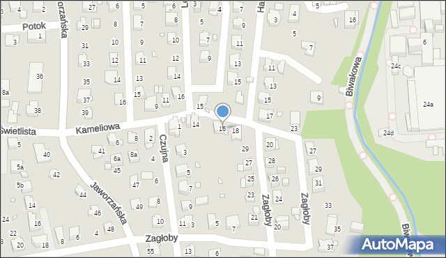 Bielsko-Biała, Kameliowa, 16, mapa Bielsko-Białej