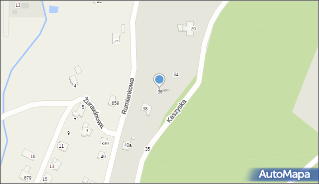 Bielsko-Biała, Kaszyska, 36, mapa Bielsko-Białej