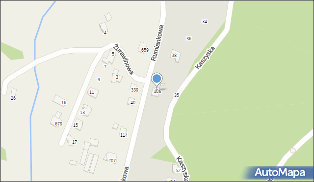 Bielsko-Biała, Kaszyska, 40a, mapa Bielsko-Białej