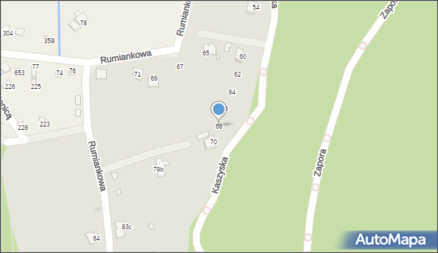 Bielsko-Biała, Kaszyska, 68, mapa Bielsko-Białej