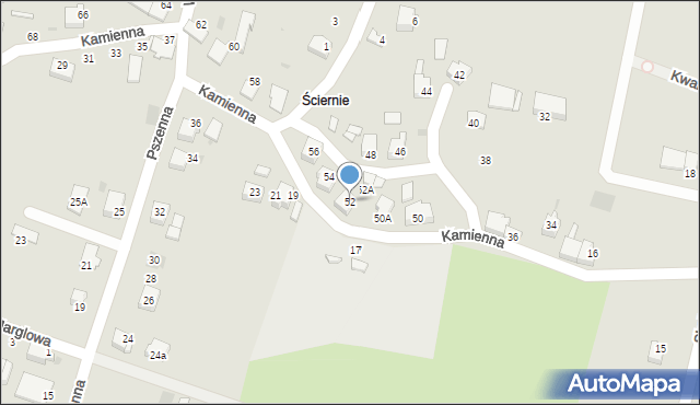 Bieruń, Kamienna, 52, mapa Bieruń