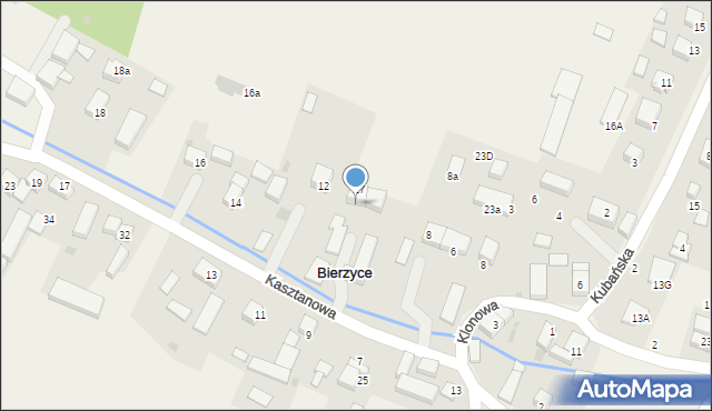 Bierzyce, Kasztanowa, 10a, mapa Bierzyce