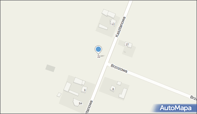 Biskupice, Kasztanowa, 11, mapa Biskupice