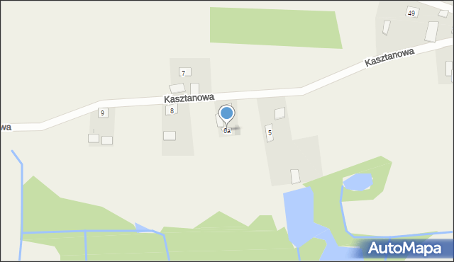 Błądzim, Kasztanowa, 6a, mapa Błądzim