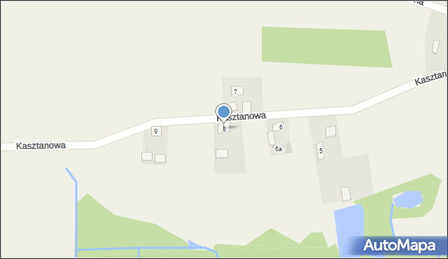 Błądzim, Kasztanowa, 8, mapa Błądzim