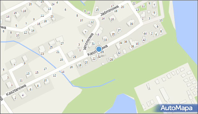 Błażejewo, Kasztanowa, 24, mapa Błażejewo