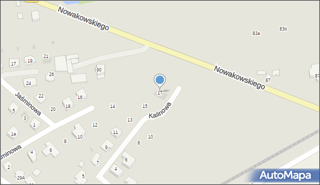 Błonie, Kalinowa, 17, mapa Błonie