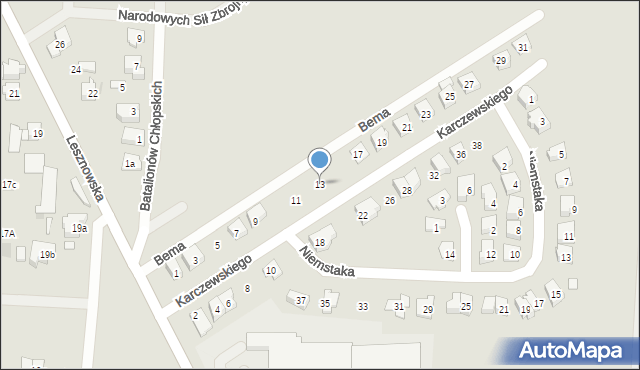Błonie, Karczewskiego, 13, mapa Błonie