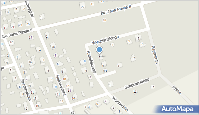 Bodzanów, Kamińskiego Franciszka, gen., 7, mapa Bodzanów