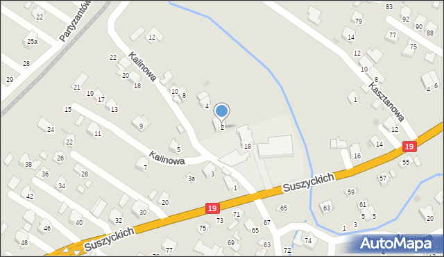 Boguchwała, Kalinowa, 2, mapa Boguchwała