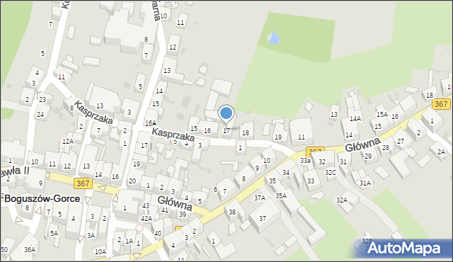 Boguszów-Gorce, Kasprzaka Marcina, 17, mapa Boguszów-Gorce