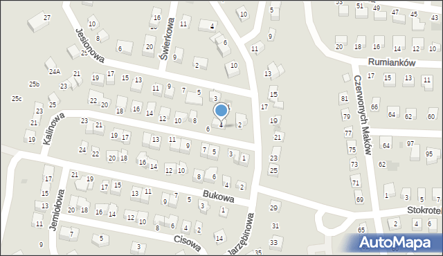 Bolesławiec, Kalinowa, 4, mapa Bolesławca