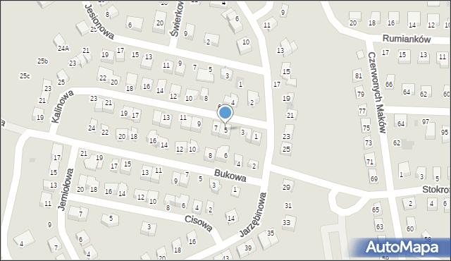 Bolesławiec, Kalinowa, 5, mapa Bolesławca