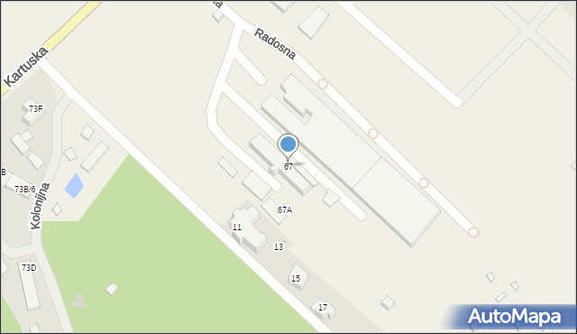 Borkowo, Kartuska, 67, mapa Borkowo