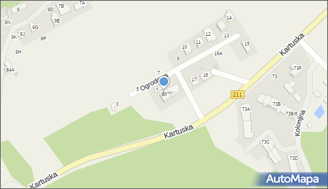 Borkowo, Kartuska, 80, mapa Borkowo