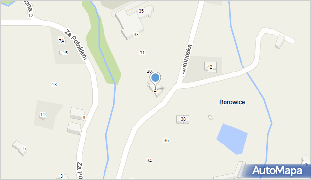 Borowice, Karkonoska, 27, mapa Borowice