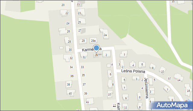 Borówiec, Karmelowa, 2b, mapa Borówiec