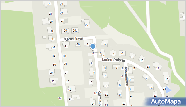 Borówiec, Karmelowa, 4, mapa Borówiec