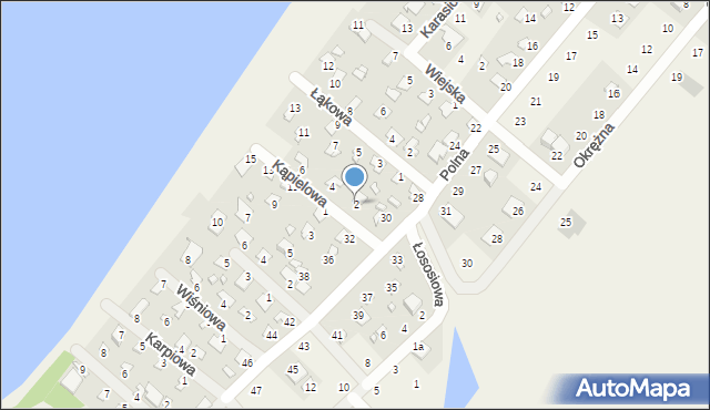 Borówno, Kąpielowa, 2, mapa Borówno