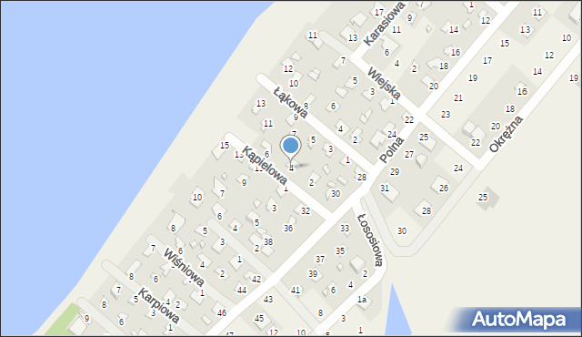 Borówno, Kąpielowa, 4, mapa Borówno