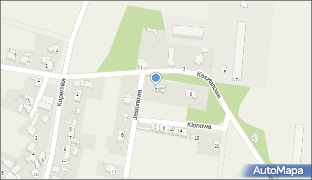 Borucin, Kasztanowa, 2, mapa Borucin