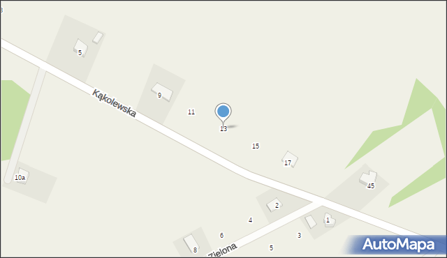 Boruja Kościelna, Kąkolewska, 13, mapa Boruja Kościelna