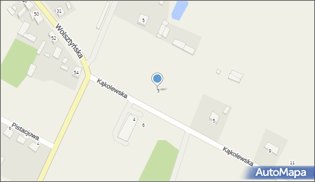 Boruja Kościelna, Kąkolewska, 3, mapa Boruja Kościelna