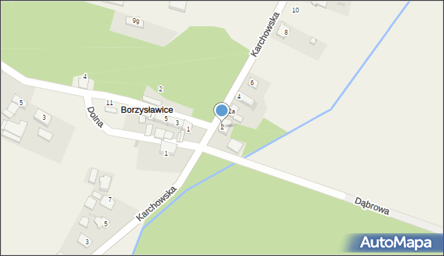Borzysławice, Karchowska, 2, mapa Borzysławice