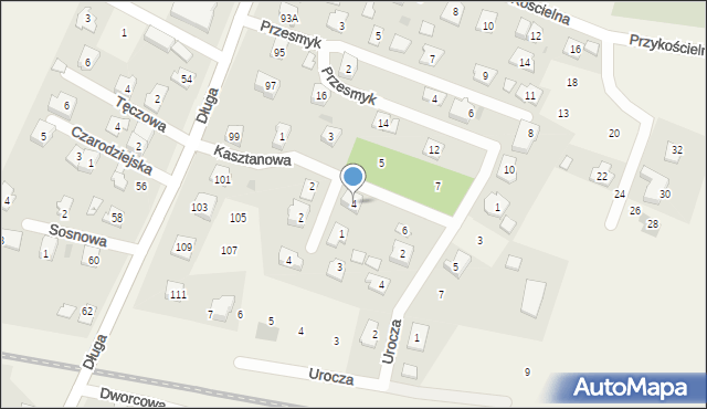 Bramki, Kasztanowa, 4, mapa Bramki